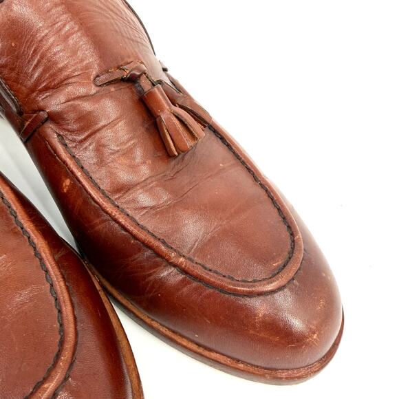 Elanroman Brown Leather Preppy Tassel Loafers main image 6